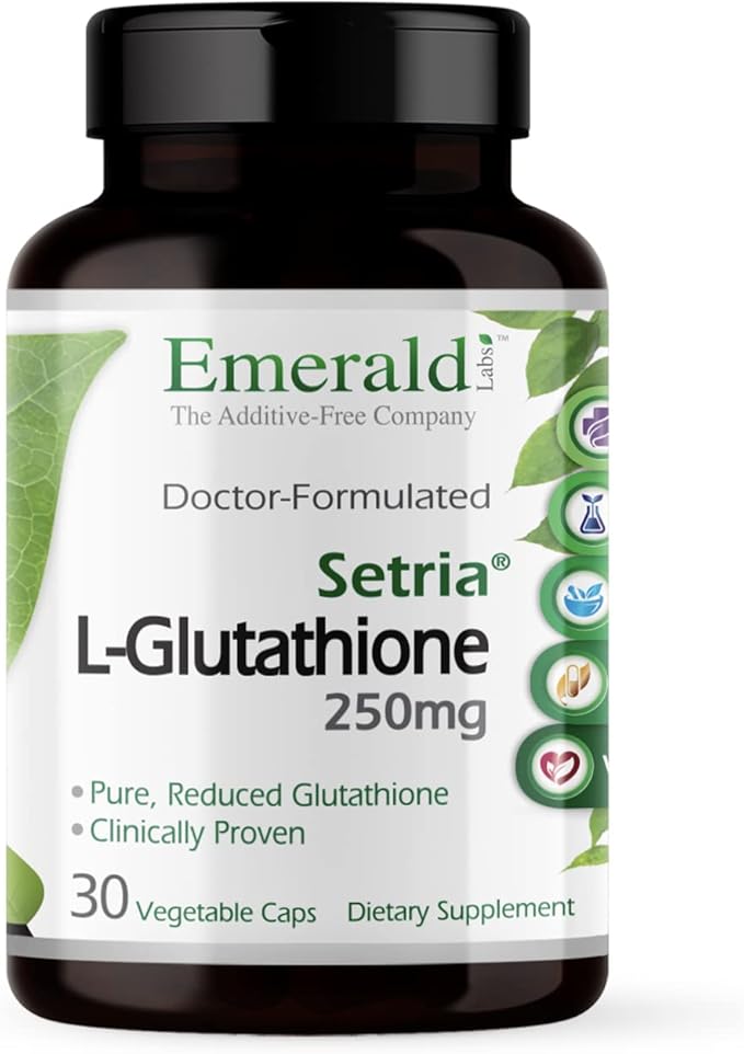 EMERALD LABS Setria L-Glutathione - Powerful Glutathione Supplement - Offers Liver &amp Immunity Support* - Gluten-Free - 30 Vegetable Capsules