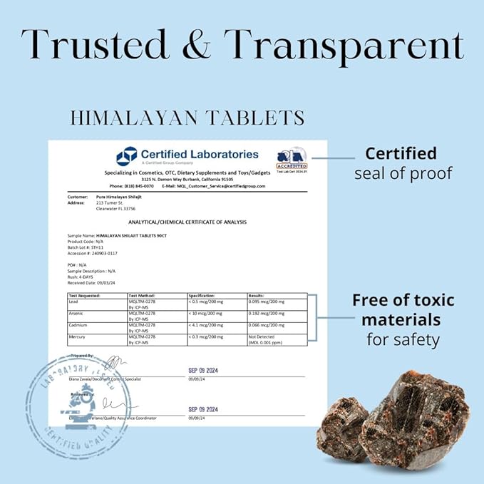 Pure Himalayan Shilajit for Men and Women 75 Servings of Purest Original Himalayan Shilajit Tablets 85+ Trace Minerals Fulvic Acid
