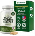 Nutravive 13-in-1 Heart Health Supplement – Supports Healthy Circulation &amp Blood Pressure Levels – with Hawthorn Garlic Olive Leaf Hibiscus B12 Juniper Green Tea and More |GMP|90 Capsules|