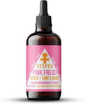 Vesper Pink Freud Mushroom Liquid Extract - Reishi &amp Lion’s Mane Blend with Wild Huckleberries for Immunomodulation Neurogenesis and Mood Support USA-Grown for Calm &amp Mental Clarity – 4oz
