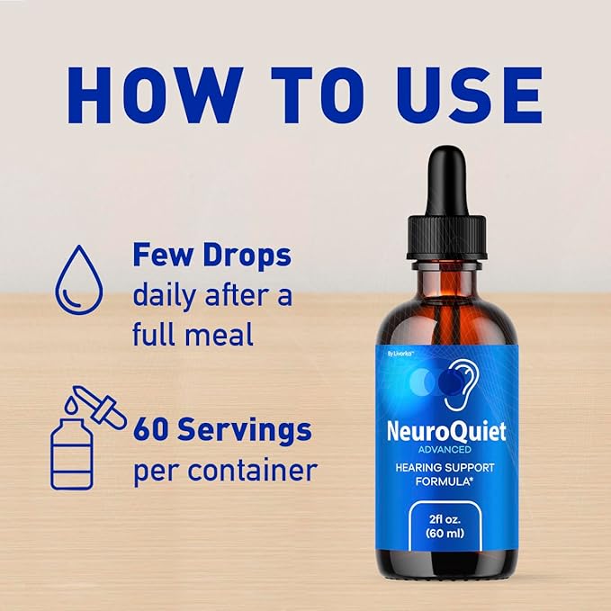 (3 Pack) NeuroQuiet Drops - Official NeuroQuiet Daily Hearing Support All Natural Clean Liquid Advanced Formula for Ear Health Auditory Clarity &amp Inner Ear Balance Reviews 3 Bottles for 3 Months