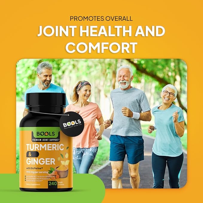 Turmeric Curcumin Supplement with BioPerine &amp Ginger Turmeric Curcumin with Black Pepper 1950mg for Max Absorption Joint Support- Non-GMO Turmeric Supplement Vegan 240 Capsules
