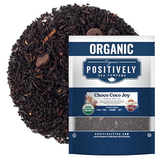 Organic Positively Tea Company Choco Coco Joy Black Tea Loose Leaf 16 Ounce