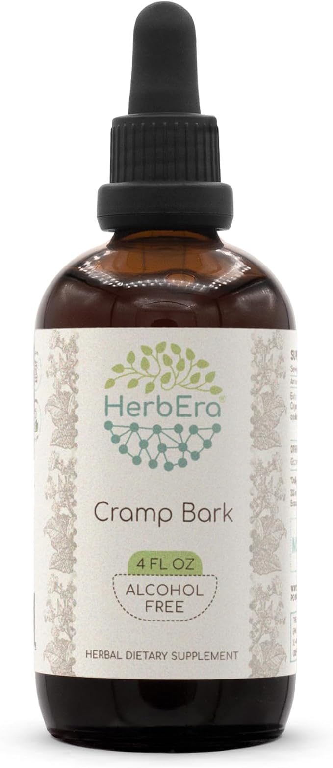 Cramp Bark B120 Alcohol-Free Herbal Extract Tincture Concentrated Liquid Drops Natural Cramp Bark (Viburnum Opulus) Dried Bark (4 fl oz)