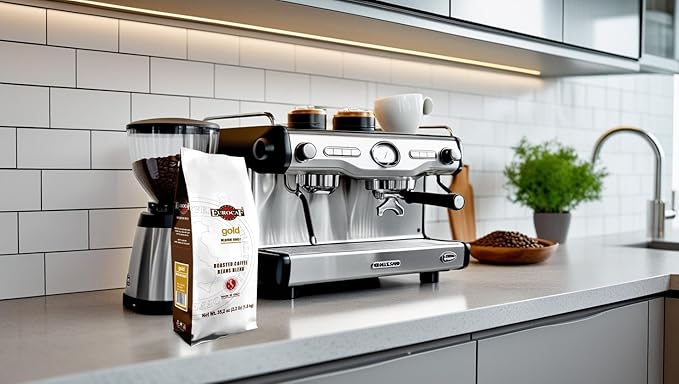 Eurocaf Blend Gold Whole Bean Coffee Medium Roast 2.2 Ib Original Italian Coffee (Pack of 1)