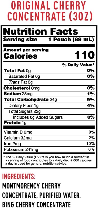 Cherrish Cherry Juice Concentrate 3oz Pouches - 12Pack case