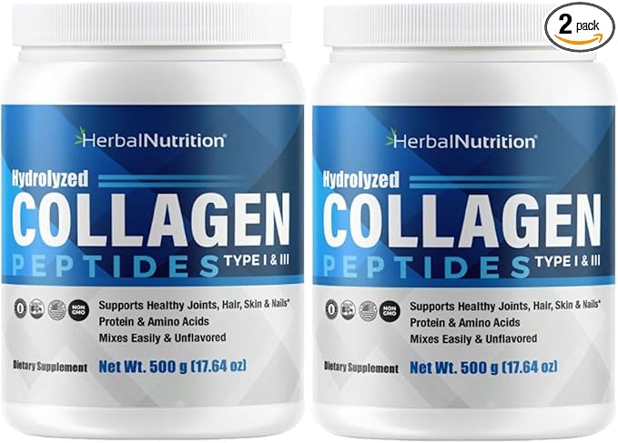 Collagen Peptides Powder Hydrolyzed Proteins are Vital Proteins for Skin Hair Nails and Joint Health Keto Paleo Friendly Non-GMO Gluten Free 25 20mg Servings 2 Containers