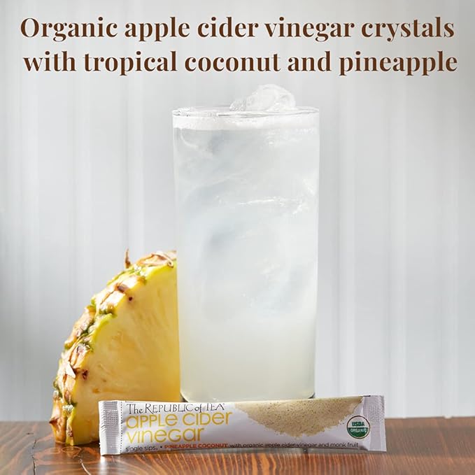 Republic Of Tea Tea Acv Pineapple Coconut Single Sip Organic 0.2 Ounce 14 Count
