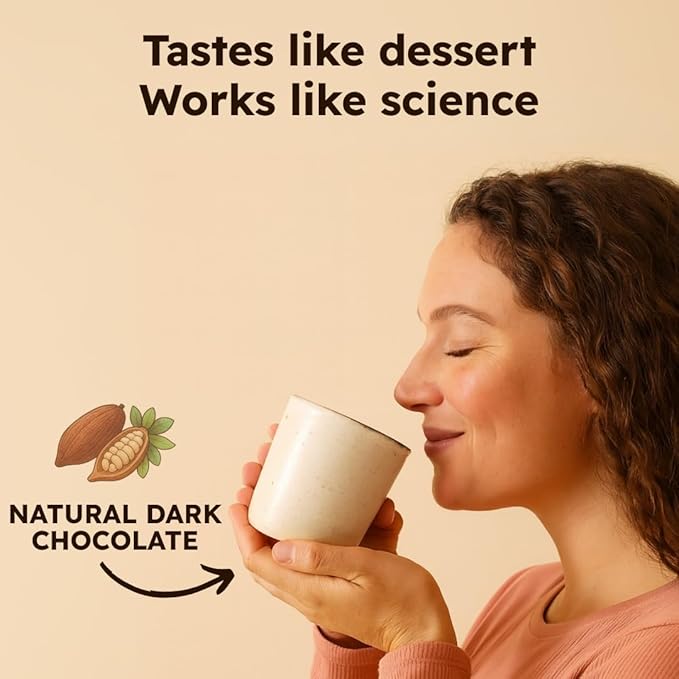 Brainoa Sleep Cocoa for Chocolate Lovers – With Magnesium Glycinate Ashwagandha Reishi Mushroom &amp L-Theanine – Bedtime Sleep Aid Drink for Adults – No Melatonin Added Sugar or Artificial Flavo