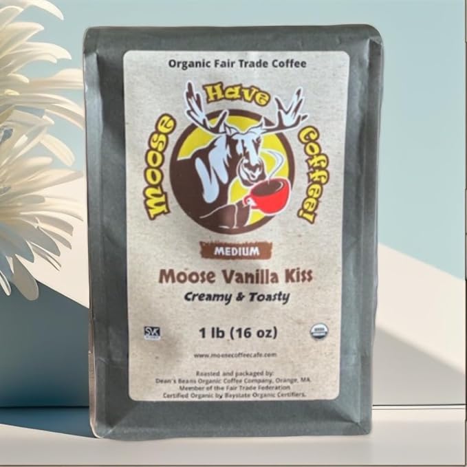 MOOSE HAVE COFFEE! ORGANIC WHOLE BEAN COFFEE – MOOSE VANILLA KISS COFFEE-MVK1