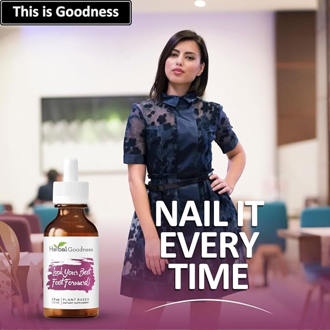 Herbal Goodness Look Your Best Foot Forward - 2oz Bottle - Plant-Based Beauty Liquid Extract for Skin Hair &amp Nails. Substitute Liquid Collagen for Women &amp Biotin Horsetail Supplements