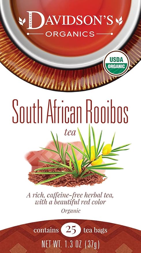Davidson's Organics South African Rooibos 25-count Tea Bags Pack of 6