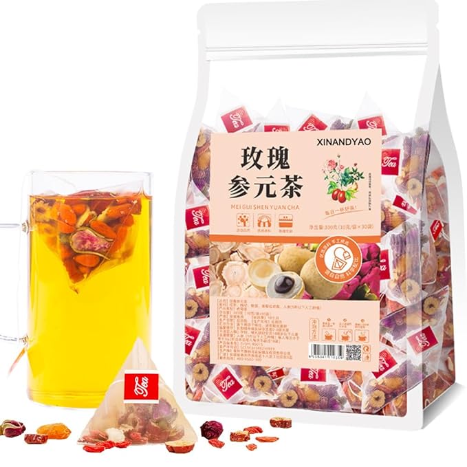 30Bags Rose Ginseng Tea BagsCombination Of Floral Tea Beauty And Beauty Conditioning Health Holiday Scented Tea 10.58OZ Festival Gift
