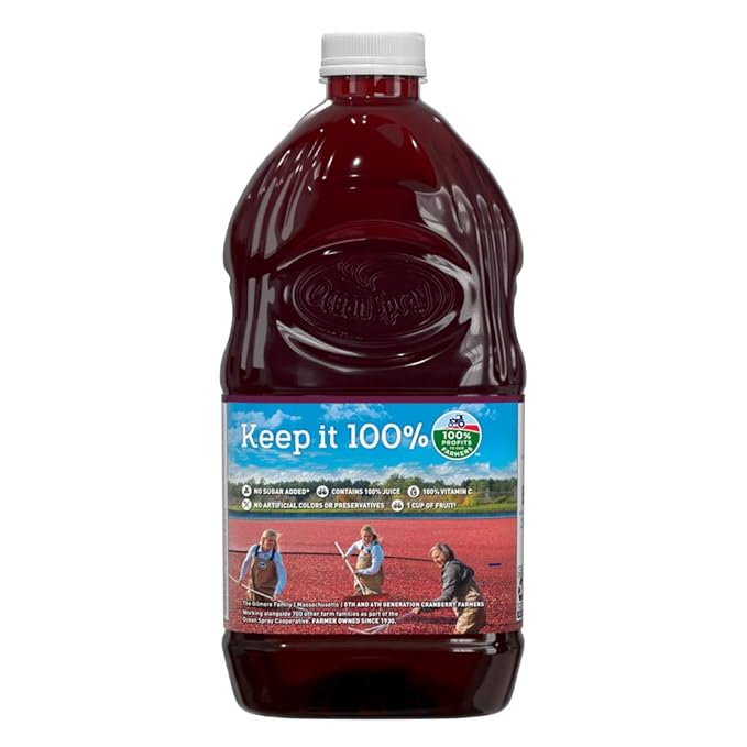Ocean Spray® 100% Juice Cranberry Pomegranate Juice Blend 64 Fl Oz Bottle (Pack of 8)