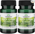 Swanson Black Ginger Extract - Promotes Healthy Blood Circulation and Physical Vigor - May Aid Heart Health Muscle Tissue and Mental Wellbeing - (30 Veggie Capsules 100mg Each) (2 Pack)