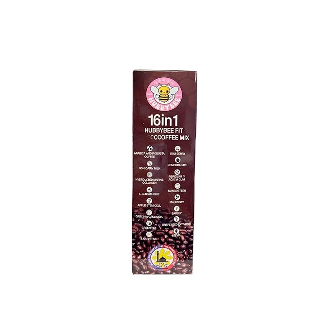 Hubbybee Fit 16 in 1 Coffee - 18g x 10 Sachets | Premium Coffee Blend Infused with Natural Ingredients for Health and Vitality