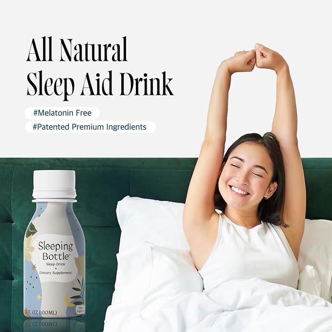 Sleep Aid Drink Melatonin Free Vegan No-Sugar Cherry Flavor (3.4 Fl Oz Pack of 10)