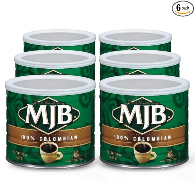 MJB Coffee Colombian Ground Coffee Medium Roast 6 Packs of 23 Oz