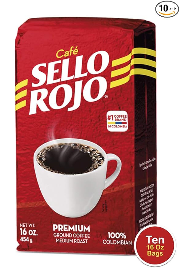 Sello Rojo Tradicional Medium Roast Ground Coffee Bag 16 oz Pack of 10