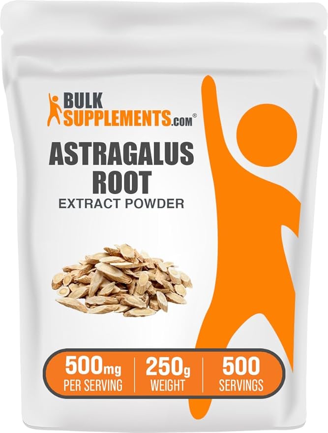 BulkSupplements.com Astragalus Extract Powder - Astragalus Root Powder Herbal Supplement - Vegan &amp Gluten Free 500mg per Serving 250g (8.8 oz) (Pack of 1)