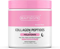 Melatonin 5 mg with Collagen Peptides Powder Grass Fed Hair Skin Nails and Sleep Support Non GMO Gluten Free Unflavored 5.56 oz
