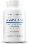 Biotics Research Li Zyme Forte Plant-sourced phytochemically Bound Lithium Supports Brain Function Memory and Mood Support100 Tablets