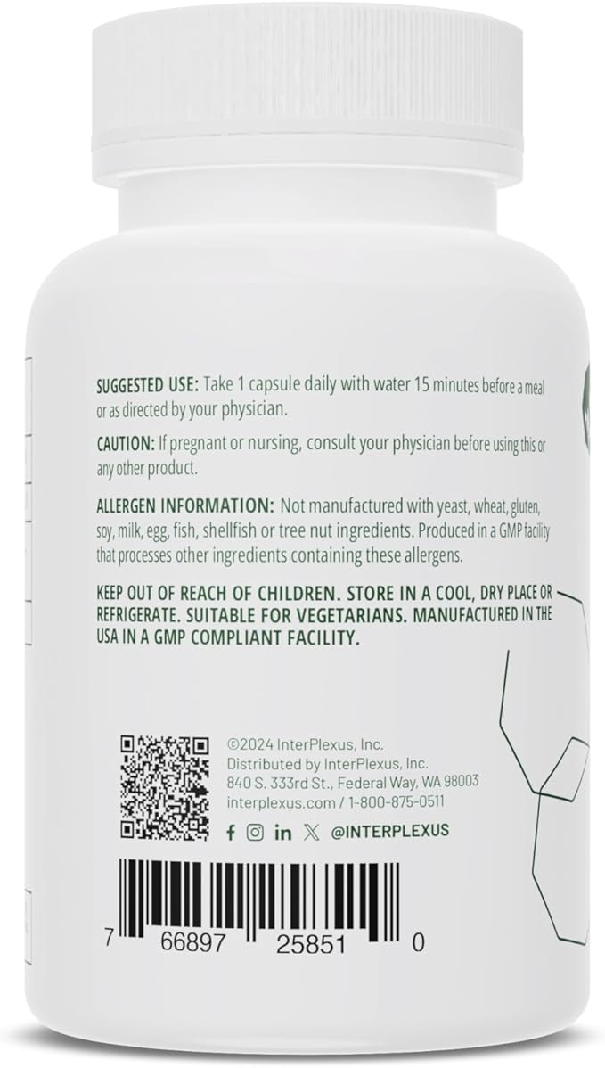 Seriphos - Phosphorylated Serine Adaptogen - Cortisol Supplement - Helps Cognitive Function Gluten Free Dairy Free Soy Free - 100 Capsules