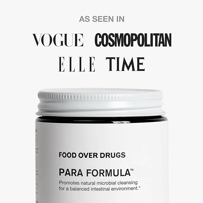 Food Over Drugs para Formula - Full Spectrum Herbal Cleanse for Humans - Natural Intestinal Microbial Detox &amp Complete Body Cleanse - 60 Count (Pack of 1)