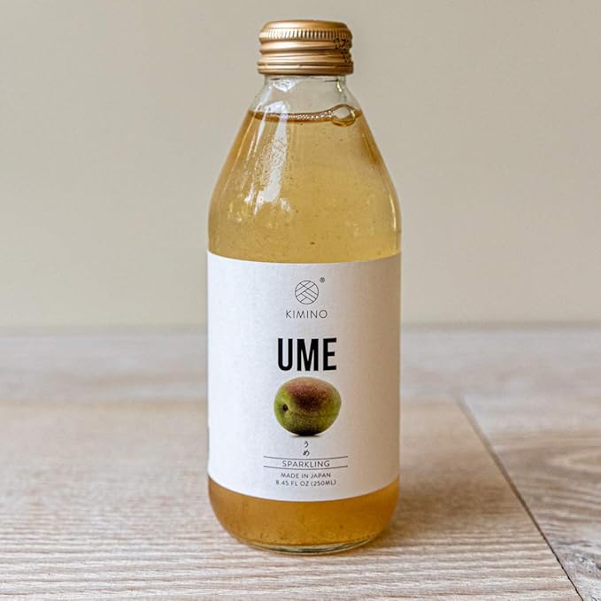 [Made in Japan] Kimino Ume Plum Sparkling Juice - 8.45 Fl Oz | Pack of 12