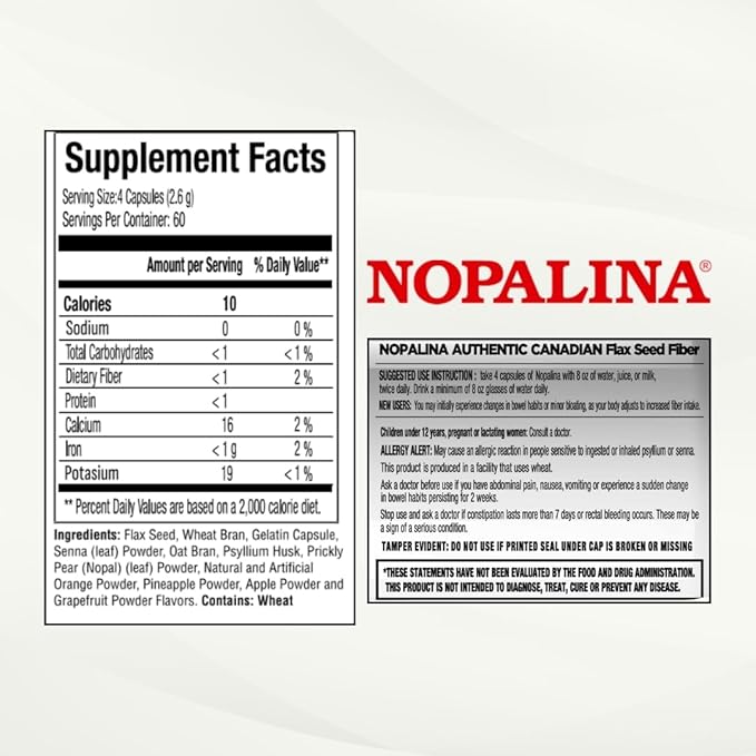 Nopalina Flax Seed Plus Capsules 240 Capsules
