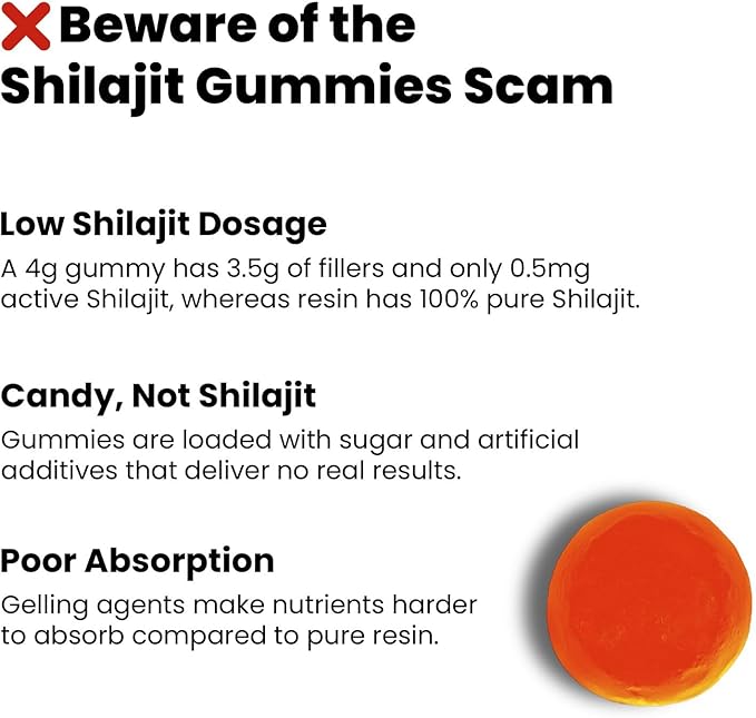 Better Alt Pure Himalayan Shilajit Resin Pack of 5 High Potency Gold Grade 375 Servings for Energy Boost &amp Immune Support 85+ Trace Minerals 75%+ Fulvic Acid with Lab Test Report400 mg