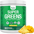 Nested Naturals Super Greens Daily Superfood Powder - Certified USDA Organic Green Powder w/Whole Foods Spirulina Wheat &amp Barley Grass - Probiotics Fiber &amp Enzymes - Pineapple Mango 30 Ser