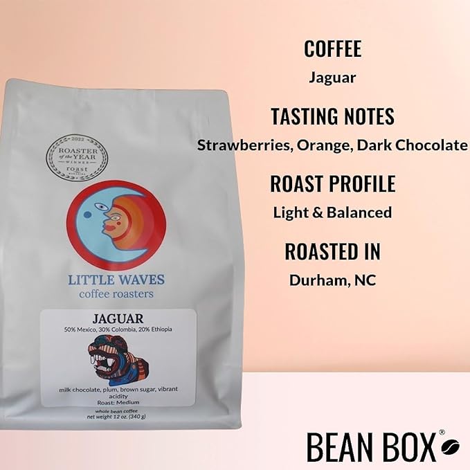 Jaguar - Roasted by Little Waves Coffee - Whole Bean Coffee - 5 Pound Bag