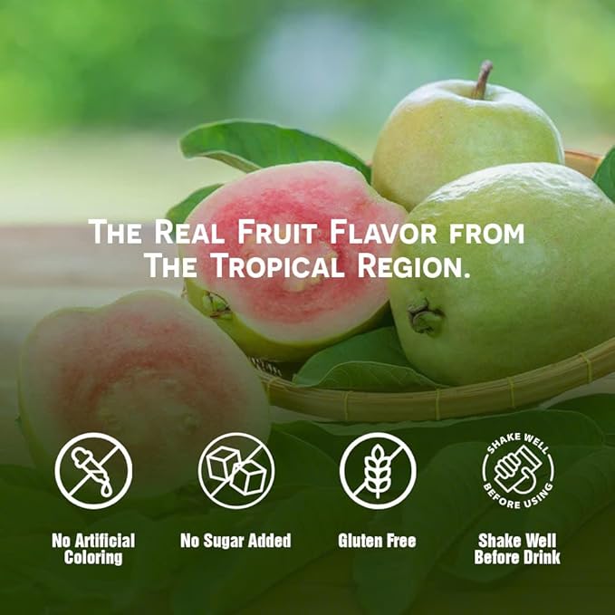 VINUT 100% Pink Guava Juice No Added Sugar Not From Concentrate 16.9 fl oz (500 mL) Can Pack of 12