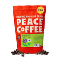 Peace Coffee Morning Glory Signature Blend Light Roast Whole Bean Coffee 5 lb Organic Fair Trade Smooth Mild Flavor Shade Grown Fresh Roasted