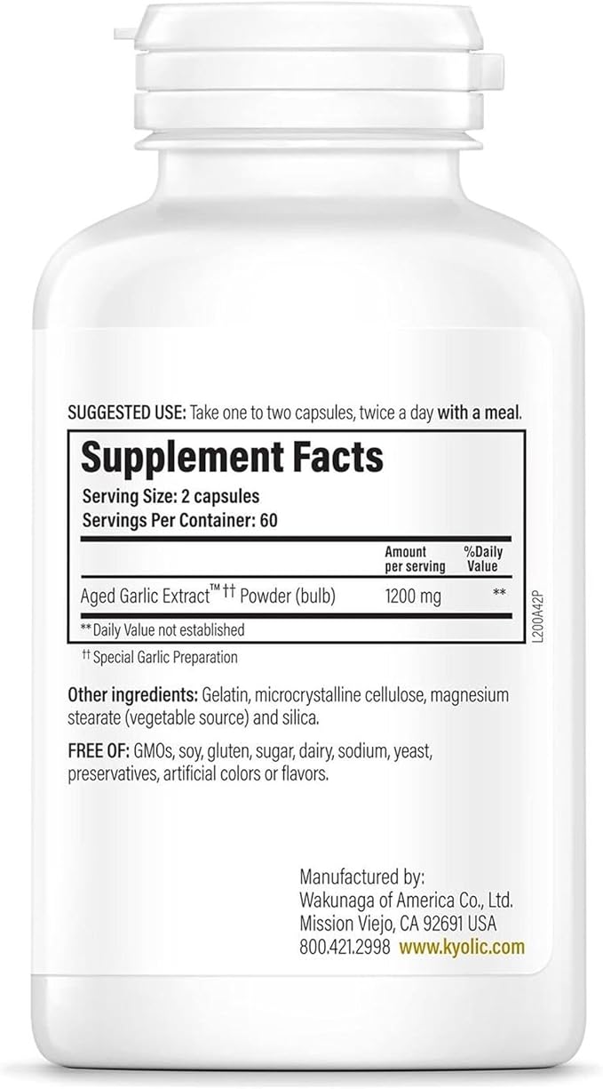 Kyolic Aged Garlic Extract Formula 200 Cardiovascular &amp Immune* Reserve 120 Capsules