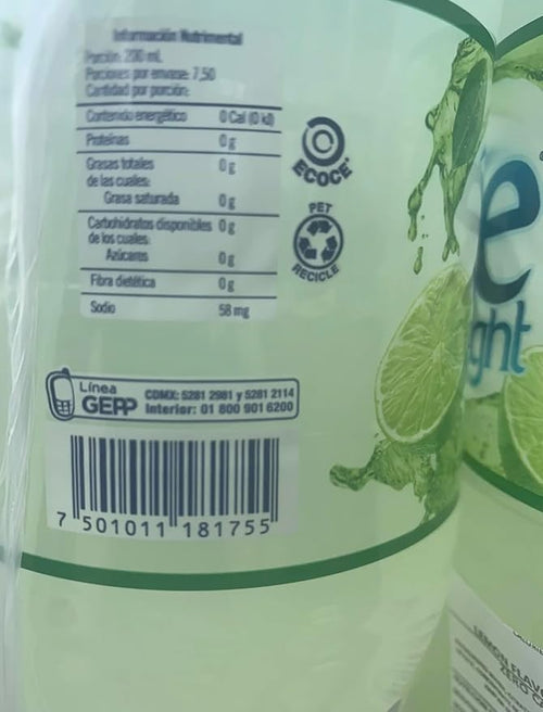 4 x be light limon flavored water zero calorie zero sugar