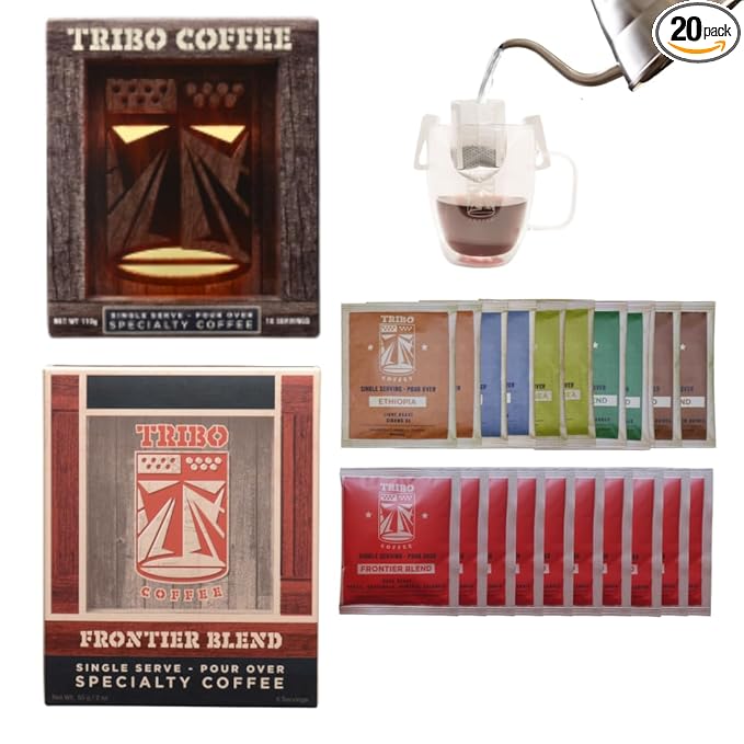 Tribo Coffee Single-Serve Portable Pour Over Drip Coffee | The Wheel | 10-servings each (20 total servings)
