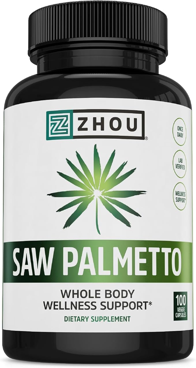 Zhou Saw Palmetto 500 mg | For Prostate Health | Healthy Urination Frequency &amp Flow | 100 Capsules