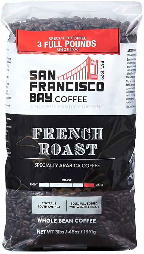 San Francisco Bay French Roast Gourmet Dark Roast 100% Arabica Coffee 3lb Kosher