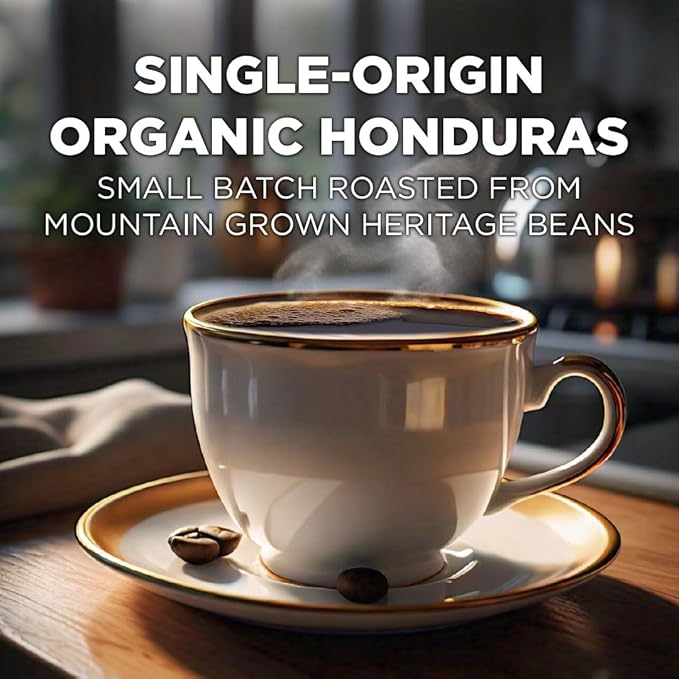 Maud's Organic Honduran Coffee Pods 50 ct Single Origin Honduran Dark Roast Coffee in Single Serve Pods – 100% Arabica Coffee Compatible with Keurig K Cups Maker