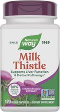 Nature's Way Milk Thistle Supports Liver Function &amp Detox Pathways* 175 mg Milk Thistle Seed Extract Standardized to 80% Silymarin per Serving Vegan 120 Capsules (Packaging May Vary)