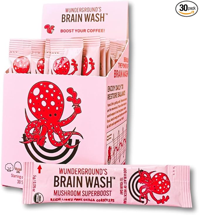 Wunderground Brain Wash Mushroom Superboost (30-Serving Carton)