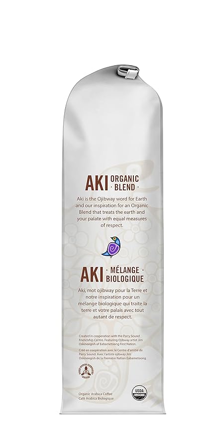 Muskoka Roastery Coffee Aki Organic Blend Medium Dark Roast Whole Bean Coffee 2LB Bag