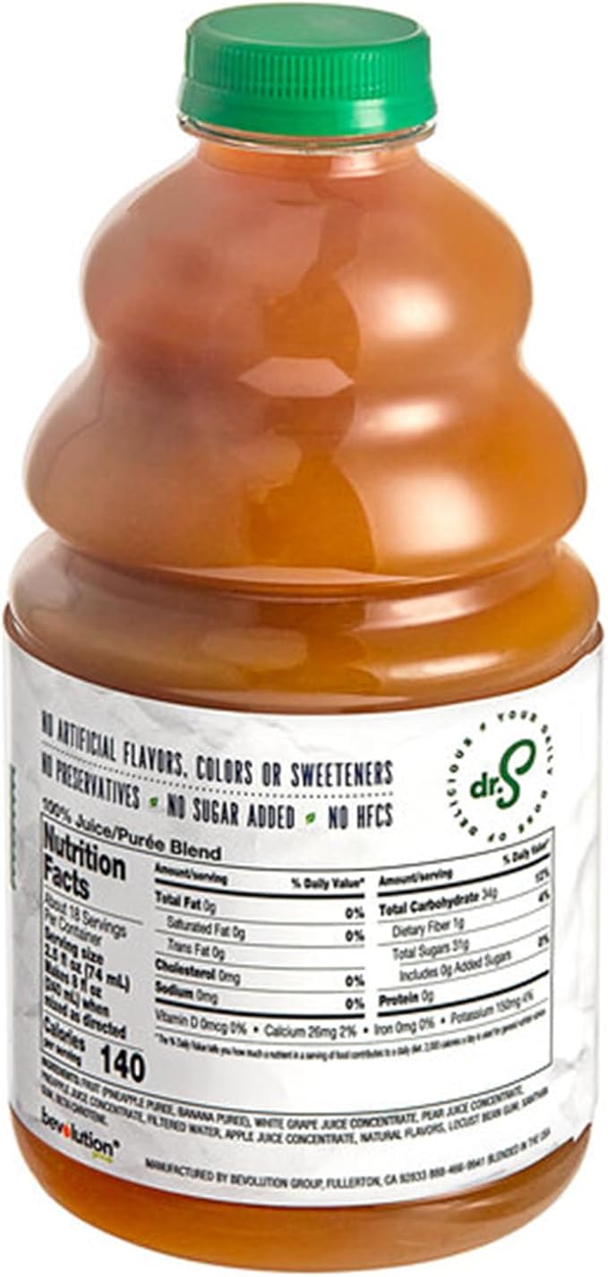 100% Crushed Pineapple Fruit Smoothie Mix 46 fl. oz. WS-103DR100PINE-NF