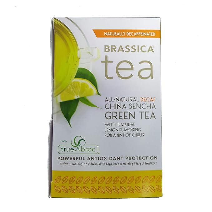 Brassica® DECAF. Green W/Lemon Tea W/sgs~ 6 Boxes (96 Tea Bags)