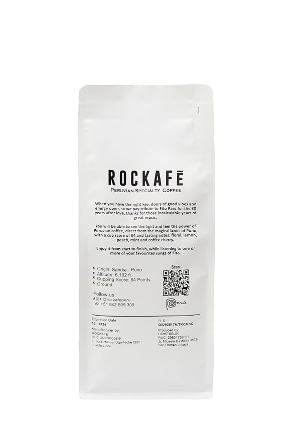 Rockafe Fito Paez Edition - 8.8 oz Bag of Peruvian Specialty Coffee - By Iky Store (Red Caturra and Bourbon) (3)