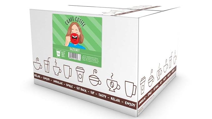 Crave Beverages Flavored Coffee Pods Compatible with 2.0 K-Cup Brewers Hazelnut 100 Count