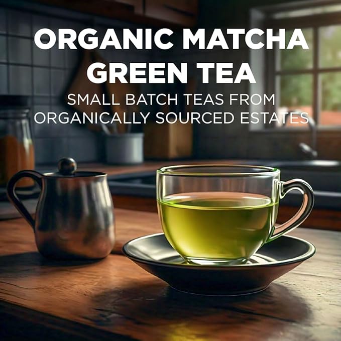 Maud's Organic Matcha Green Tea Pods 80 ct Single Serve Tea Pods – 100% Gourmet Blended Tea Leaves Compatible with Keurig K Cups Maker