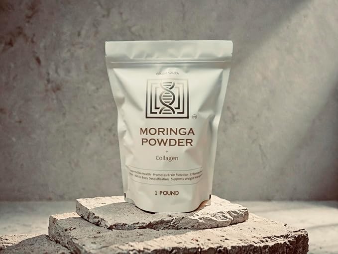 Moringa + Collagen Powder - Premium Superfood Blend for Skin Hair &amp Gut Health - 60-Day Supply